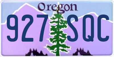 OR license plate 927SQC