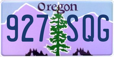 OR license plate 927SQG