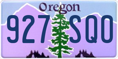 OR license plate 927SQO