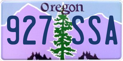 OR license plate 927SSA