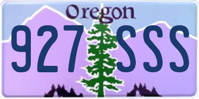 OR license plate 927SSS