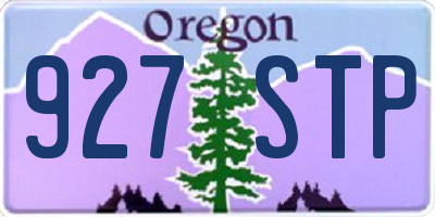 OR license plate 927STP