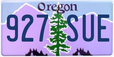 OR license plate 927SUE