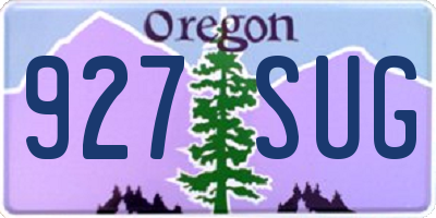 OR license plate 927SUG