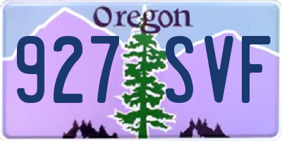 OR license plate 927SVF