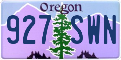 OR license plate 927SWN