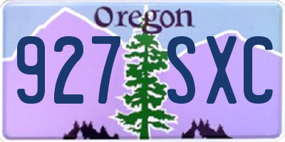 OR license plate 927SXC