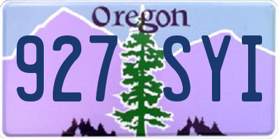OR license plate 927SYI