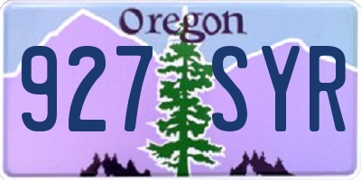 OR license plate 927SYR