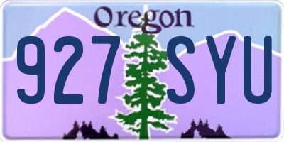 OR license plate 927SYU