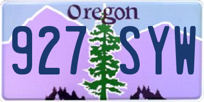 OR license plate 927SYW