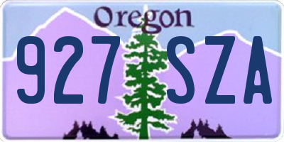 OR license plate 927SZA