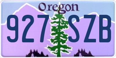 OR license plate 927SZB