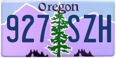 OR license plate 927SZH