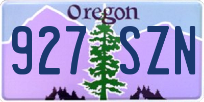OR license plate 927SZN
