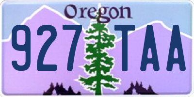 OR license plate 927TAA