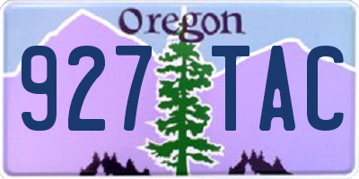 OR license plate 927TAC