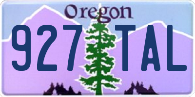 OR license plate 927TAL