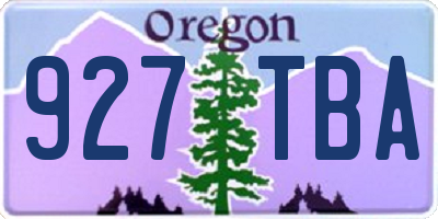 OR license plate 927TBA