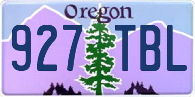 OR license plate 927TBL