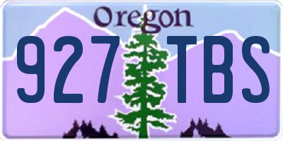 OR license plate 927TBS