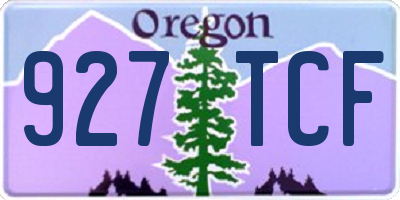 OR license plate 927TCF