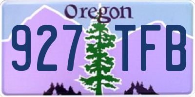 OR license plate 927TFB