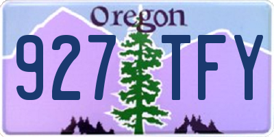 OR license plate 927TFY