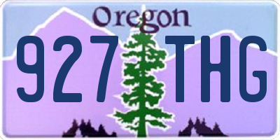 OR license plate 927THG
