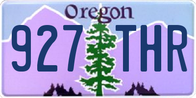 OR license plate 927THR