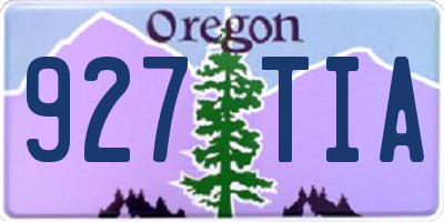 OR license plate 927TIA