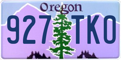 OR license plate 927TKO
