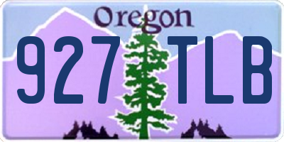 OR license plate 927TLB