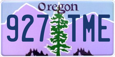 OR license plate 927TME