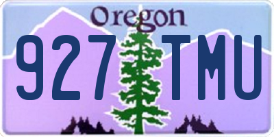 OR license plate 927TMU
