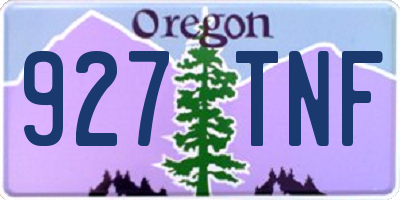OR license plate 927TNF