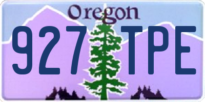 OR license plate 927TPE