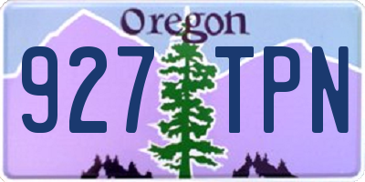 OR license plate 927TPN