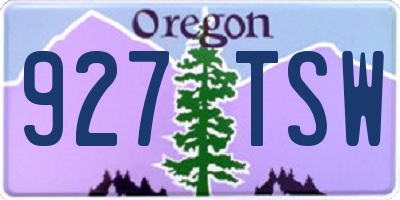 OR license plate 927TSW