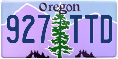 OR license plate 927TTD