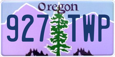 OR license plate 927TWP