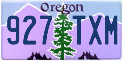 OR license plate 927TXM