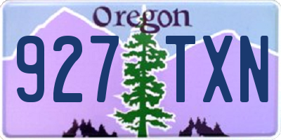 OR license plate 927TXN