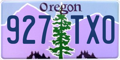 OR license plate 927TXO