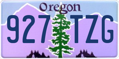 OR license plate 927TZG