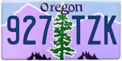 OR license plate 927TZK