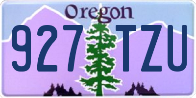 OR license plate 927TZU
