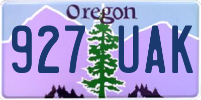 OR license plate 927UAK