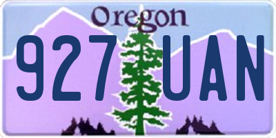OR license plate 927UAN