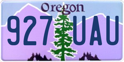 OR license plate 927UAU